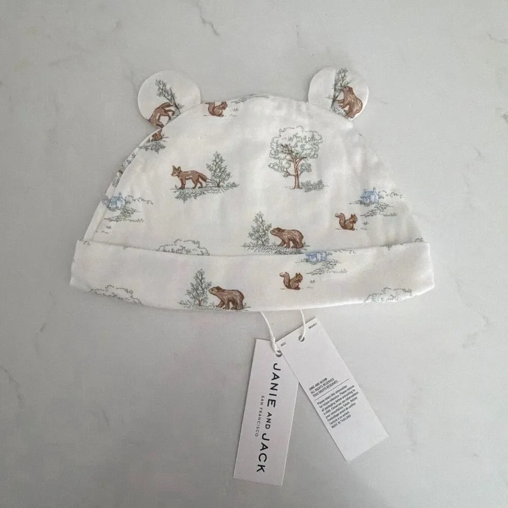 Janie and Jack Baby Woodland Bear Ear Beanie Size 18-24 Months